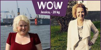 Jessica vorher im Hafen und Jessica nachher im Blazer